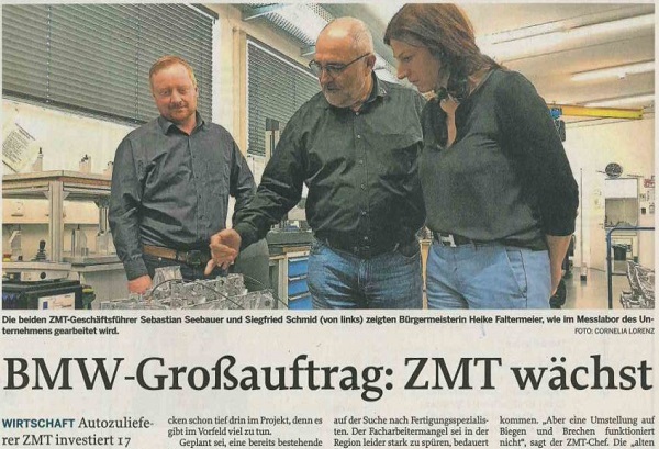 Zeitungsartikel „BMW-Großauftrag: ZMT wächst“